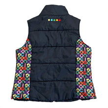 Load image into Gallery viewer, COOGI Black Multicolor Rainbow Puffer Vest Women’s XL