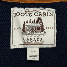 Load image into Gallery viewer, Roots Cabin Collection Navy Cardigan Knit Sweater Men’s Large