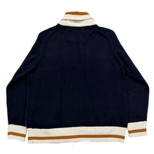 Load image into Gallery viewer, Roots Cabin Collection Navy Cardigan Knit Sweater Men’s Large