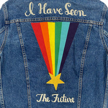 Load image into Gallery viewer, Levis Pride I Have Seen The Future LGBT Denim Jacket Women’s Small