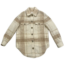 Load image into Gallery viewer, Wilfred Free Aritzia Wool Alpaca Beige Plaid Shacket Jacket Women’s 2XS