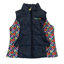 Load image into Gallery viewer, COOGI Black Multicolor Rainbow Puffer Vest Women’s XL