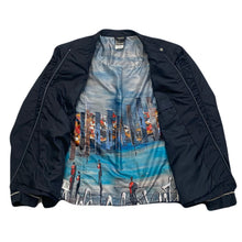 Load image into Gallery viewer, Simply Art By Dolcezza Navy Art Lined Light Zip Jacket Women’s Medium
