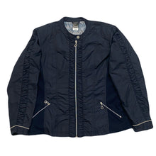 Load image into Gallery viewer, Simply Art By Dolcezza Navy Art Lined Light Zip Jacket Women’s Medium
