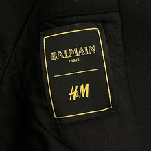 Load image into Gallery viewer, Balmain x H&M Double Breasted Padded Lined Wool Peacoat with Gold Buttons Women’s 34 (4 US)
