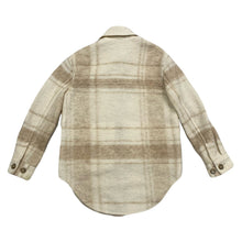 Load image into Gallery viewer, Wilfred Free Aritzia Wool Alpaca Beige Plaid Shacket Jacket Women’s 2XS