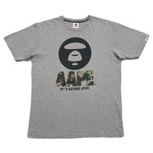 Load image into Gallery viewer, Aape By A Bathing Ape Bape Camo Letter Big Head Gray T-Shirt Men’s XL