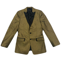 Load image into Gallery viewer, Dolce & Gabbana 2007 Metallic Gold Two Button Black Lapelle Tuxedo Blazer Jacket Men’s 46