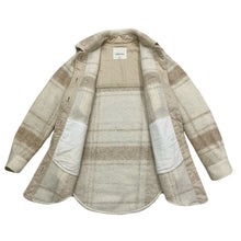 Load image into Gallery viewer, Wilfred Free Aritzia Wool Alpaca Beige Plaid Shacket Jacket Women’s 2XS