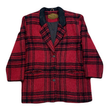 Load image into Gallery viewer, Vintage Woolrich Red Black Plaid Wool Mohair Blazer Jacket Women’s Medium