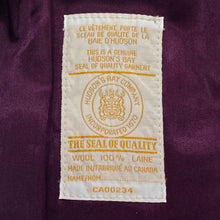 Load image into Gallery viewer, Vintage Genuine Hudson’s Bay Cream 100% Wool Full Zip Purple Satin Lined Coat Jacket Women’s 10
