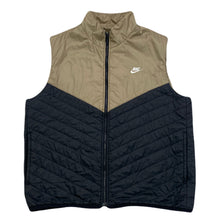 Load image into Gallery viewer, Nike Therma Fit Windrunner Quilted Beige Black Zip Puffer Vest Men’s Large