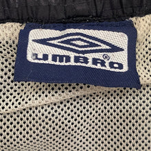 Load image into Gallery viewer, Vintage Umbro Black Checkered Mesh Lined Soccer Shorts Men’s 34
