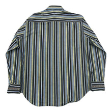 Load image into Gallery viewer, Robert Graham Striped Multicolor Flip Cuff Embroidered Mosaic Trim Button Up Shirt Men’s Medium