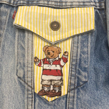 Load image into Gallery viewer, Vintage Levis x Polo Bear 1 Of 1 Custom Denim Jacket With Flip Cuffs By Subtle Flex Streetwear Women’s 38