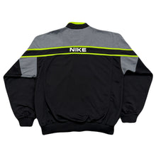 Load image into Gallery viewer, Vintage Nike White Tag Black Gray Neon Green Big Swoosh Jacket Men’s Medium