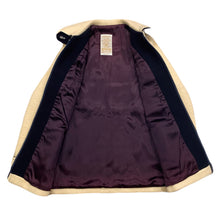 Load image into Gallery viewer, Vintage Genuine Hudson’s Bay Cream 100% Wool Full Zip Purple Satin Lined Coat Jacket Women’s 10