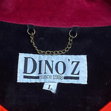 Load image into Gallery viewer, Vintage 80’s Dino’z Suede Leather Gold Stud Snap Color Block Lined Padded Jacket Women’s Large
