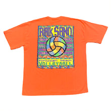 Load image into Gallery viewer, Vintage 80’s Black Sand Neon European Beach Volleyball T-Shirt Men’s Large