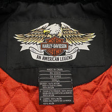 Load image into Gallery viewer, Harley Davidson Studded Faux Fur Collar Quilted Lined Biker Moto Jacket Women’s Small