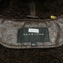 Load image into Gallery viewer, Sean John Faux Leather Faux Fur Shearling Lined Hooded Jacket 3XL