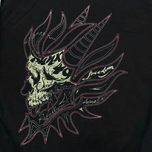 Load image into Gallery viewer, Oniarai Japanese Demon Skull Samurai Embroidered Sweatshirt XXL