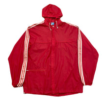 Load image into Gallery viewer, Vintage 80’s Adidas Red Polyamide Rain Running Made In France Windbreaker Jacket Men’s Large