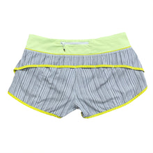 Load image into Gallery viewer, Lululemon Striped Neon Speed Up Lined Running Shorts Size 8