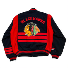 Load image into Gallery viewer, Vintage Nutmeg By Campri NHL Chicago Blackhawks Quilted Lined Wool Bomber Jacket Men’s Large