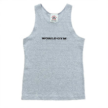 Load image into Gallery viewer, Vintage World Gym Embroidered Ribbed Tank Top Youth Large
