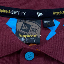 Load image into Gallery viewer, New Era Embroidered Striped Long Sleeve Polo Shirt Large (NWT)