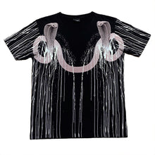 Load image into Gallery viewer, Marcelo Burlon County Of Milan Black Double Headed Snake Paint Drip T-Shirt XS