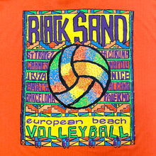 Load image into Gallery viewer, Vintage 80’s Black Sand Neon European Beach Volleyball T-Shirt Men’s Large