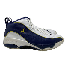 Load image into Gallery viewer, Vintage 1999 Jordan Team Blue Gold White Sneakers 13