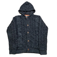 Load image into Gallery viewer, Triple Five Soul Acrylic-Mohair Mix Nylon Lined Hooded Button Up Cardigan Sweater Medium
