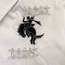 Load image into Gallery viewer, Vintage Bar B Embroidered Pearl Snap Extra Long Tails Western Shirt Women’s 16