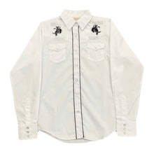 Load image into Gallery viewer, Vintage Bar B Embroidered Pearl Snap Extra Long Tails Western Shirt Women’s 16