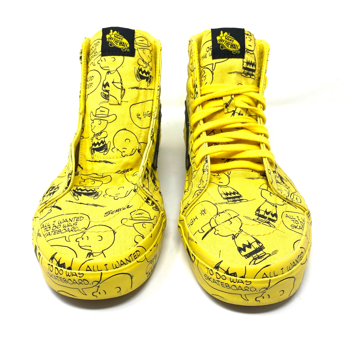 Vans Sk8 Hi Peanuts Charlie Brown All Over Print Sneakers Men s Size 1 Subtle Flex Streetwear