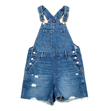 Load image into Gallery viewer, Gap Denim Y2K Bib Shortall Cut Off Short Overalls Women’s XS