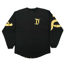 Load image into Gallery viewer, Disney Disneyland Resort Sleeping Beauty’s Castle Black Gold Spirit Jersey Adult XS