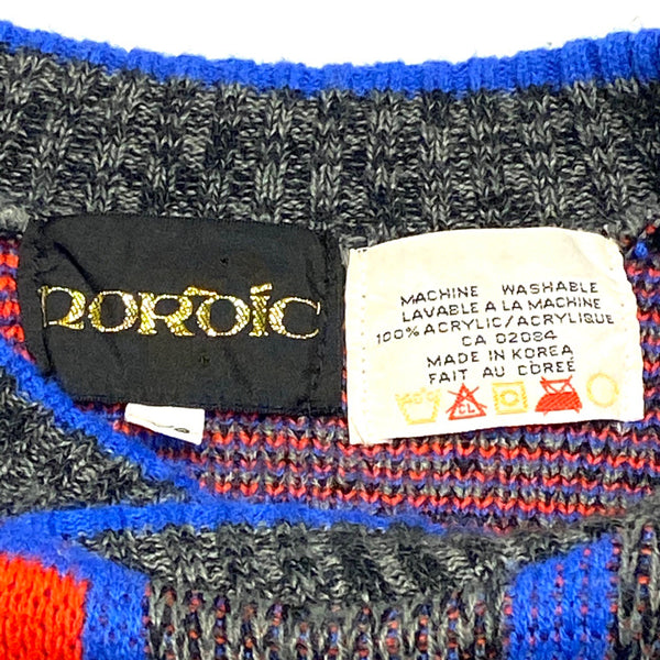 Vintage 90's Nordic Color Block Sweater Mens Large