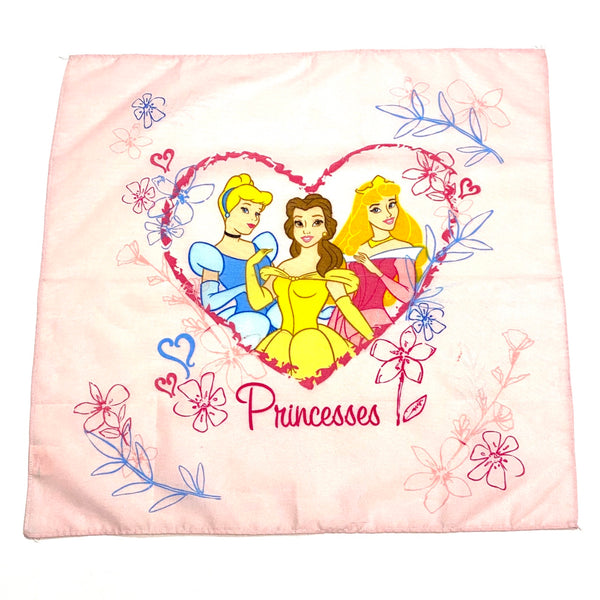 Front top view of Vintage 90’s Disney Princess Square Handkerchief Neckerchief Bandana Wrap Mini Kerchief