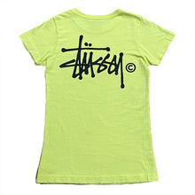 Load image into Gallery viewer, Vintage 90’s Stussy Neon Yellow T-Shirt Women’s XS