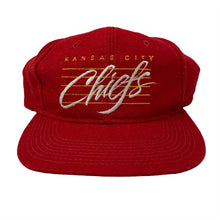 Load image into Gallery viewer, Vintage Drew Pearson NFL Kansas City Chiefs Bar Script Snapback Hat
