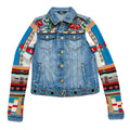 Desigual Pakaian Jadi Wanita Jaket Knit Sleeve Denim Jacket Women’s EU 34