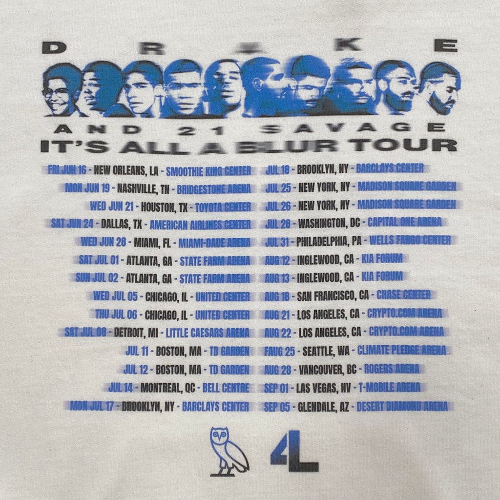 Drake 21 Savage It’s All A Blur 2023 Tour Rare Rap Hoodie Men’s Medium
