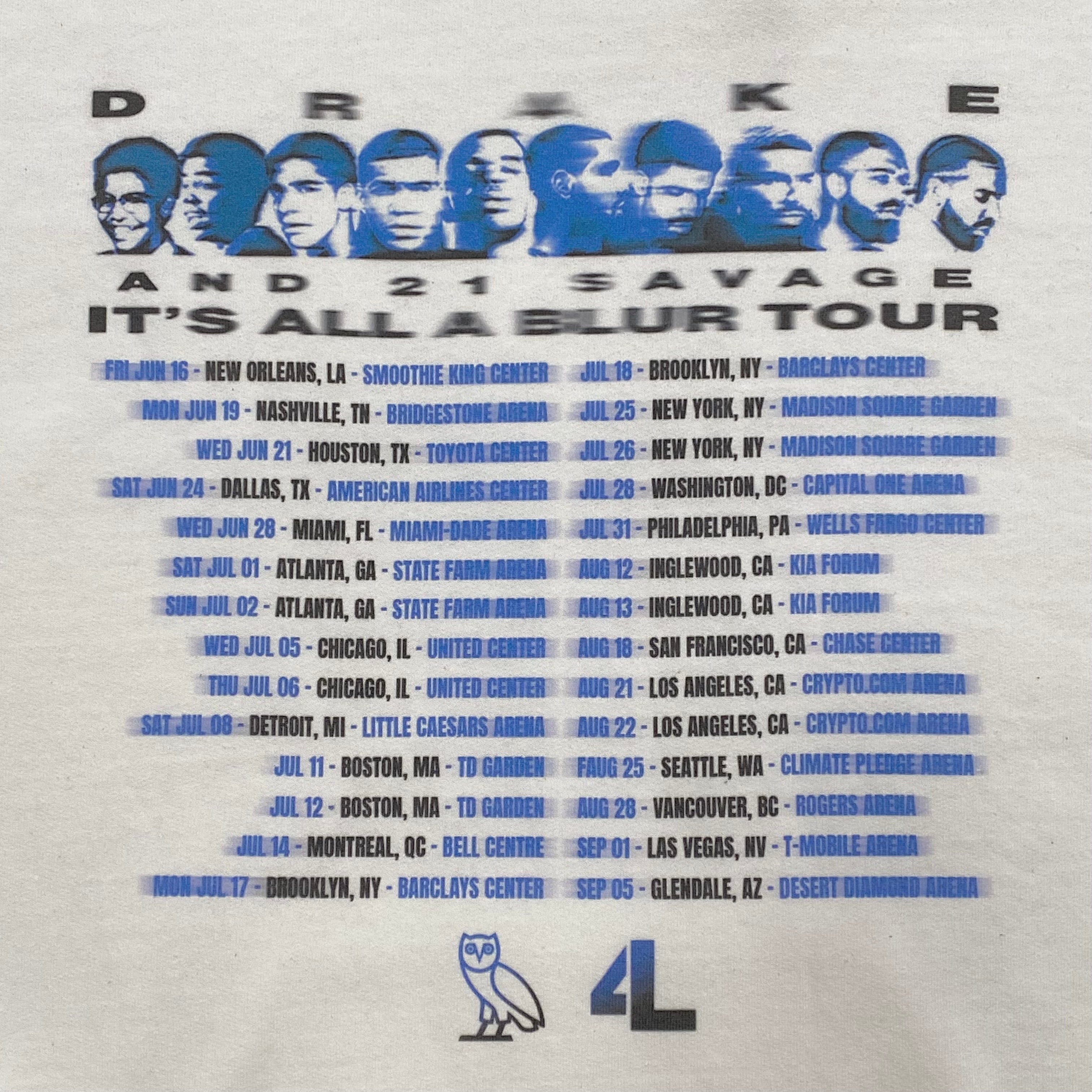 Drake 21 Savage It’s All A Blur 2023 Tour Rare Rap Hoodie Men’s Medium