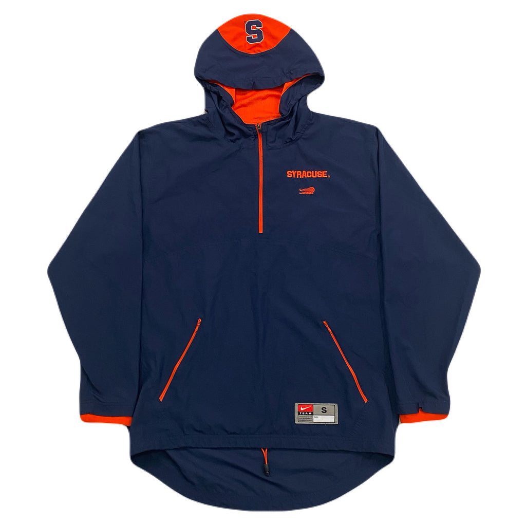 Vintage Nike NCAA Syracuse Lacrosse 1/4 Zip Hooded Windbreaker Jacket Men’s Small