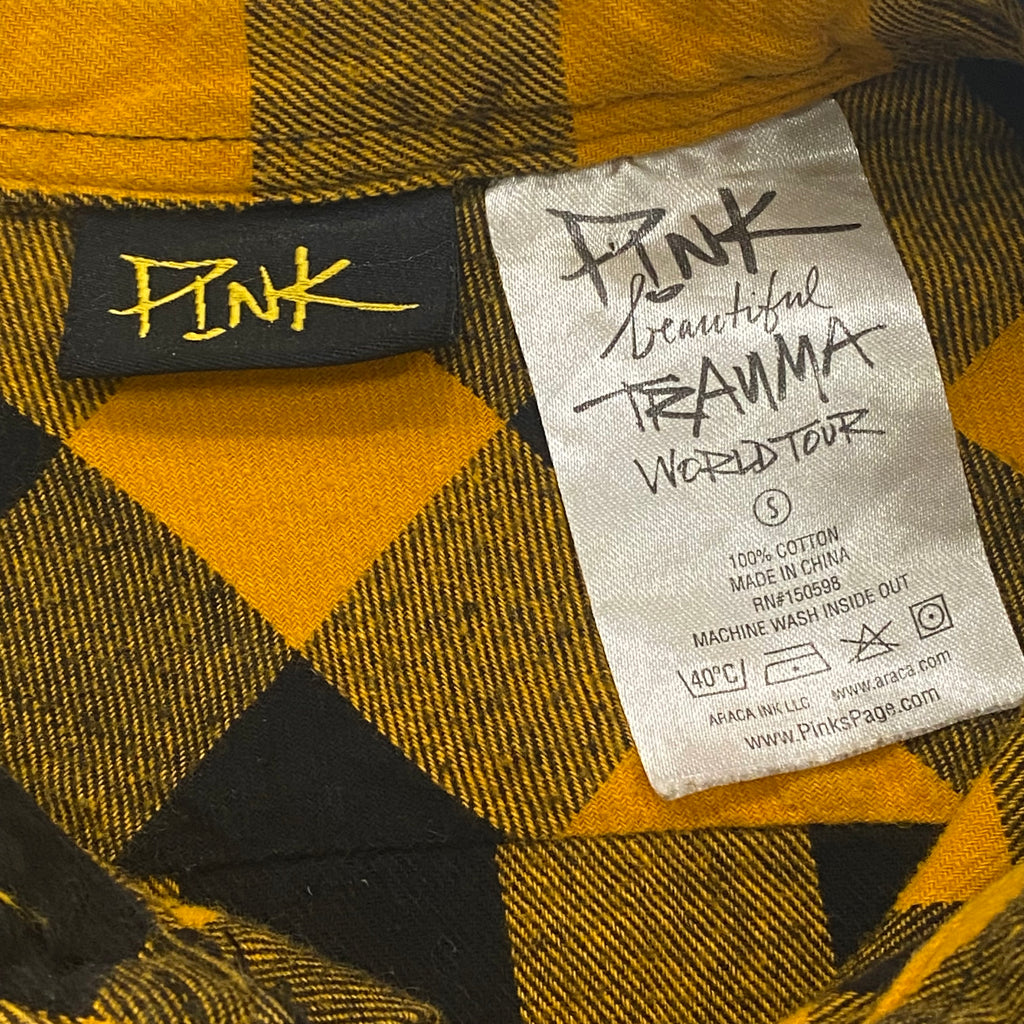 Pink P!nk Beautiful Trauma 2019 World Tour My Love My Drug Plaid Flannel Concert Shirt Unisex Small