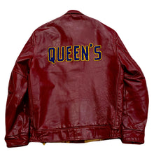 Load image into Gallery viewer, Vintage 1981 Queen’s University Economics &amp; Political Science Letterman Leather Varsity Bomber Jacket Men’s 38

